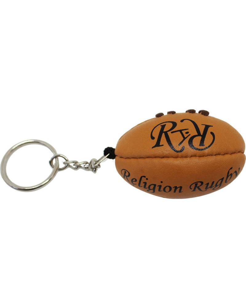 Mini porte clés en forme de ballon de rugby en cuir All sport vintage