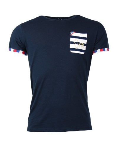 T-shirt rugby à poche Marinière - Enfant