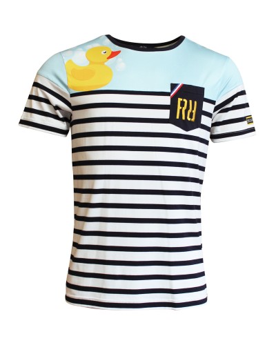 T-shirt Marinière Plastic Duck ciel - Enfant