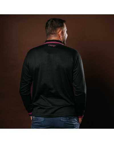 Polo rugby Côté Vintage noir et fuchsia - ML