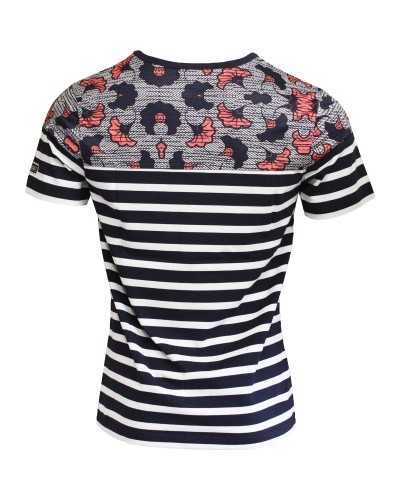 T-shirt marinière Hibiscus - Bakary Meïté