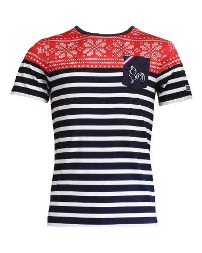 T-shirt de rugby Christmas Marinière - Enfant