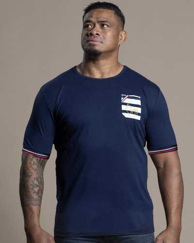 T-shirt rugby à poche Marinière