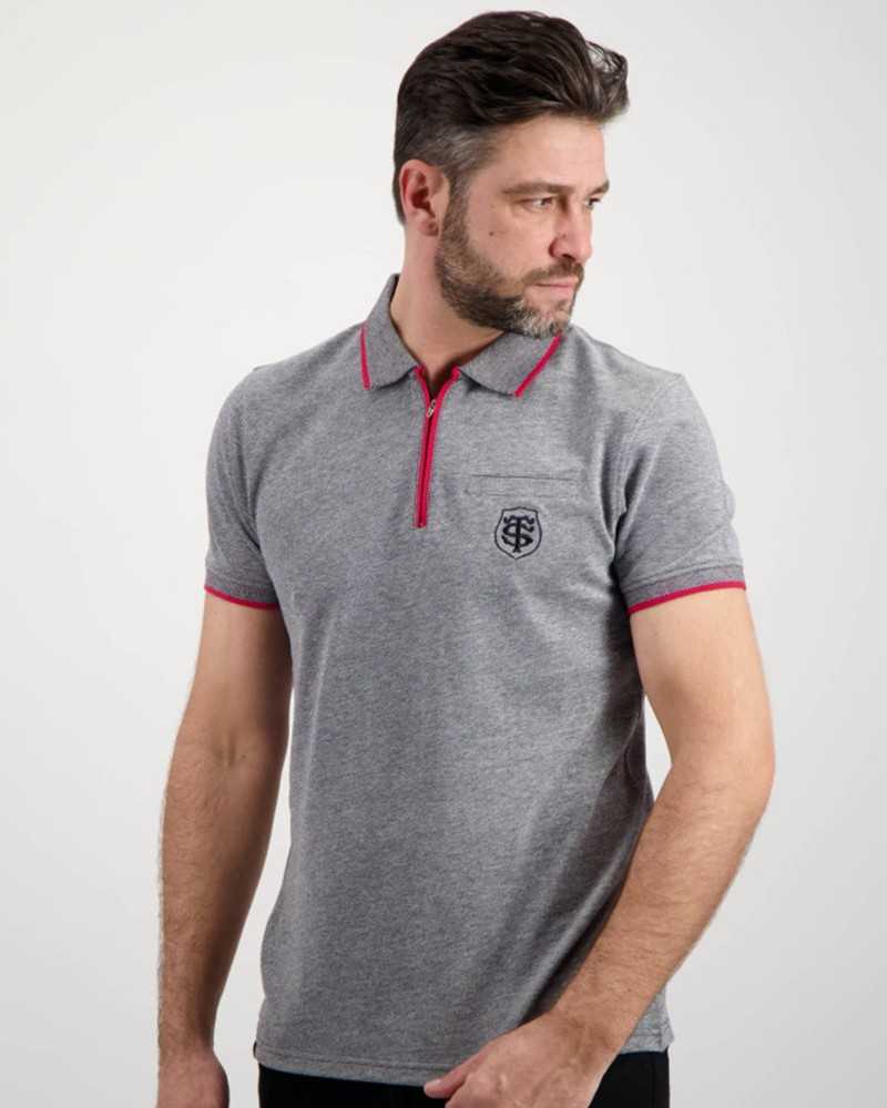 Polo Homme Zip gris - Stade Toulousain