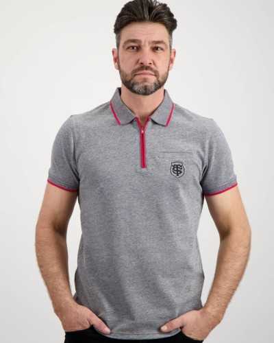 Polo Homme Zip gris - Stade Toulousain