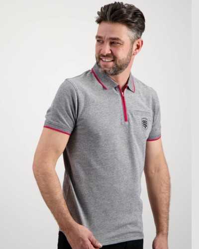 Polo Homme Zip gris - Stade Toulousain