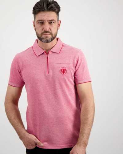 Polo Homme Zip rouge - Stade Toulousain