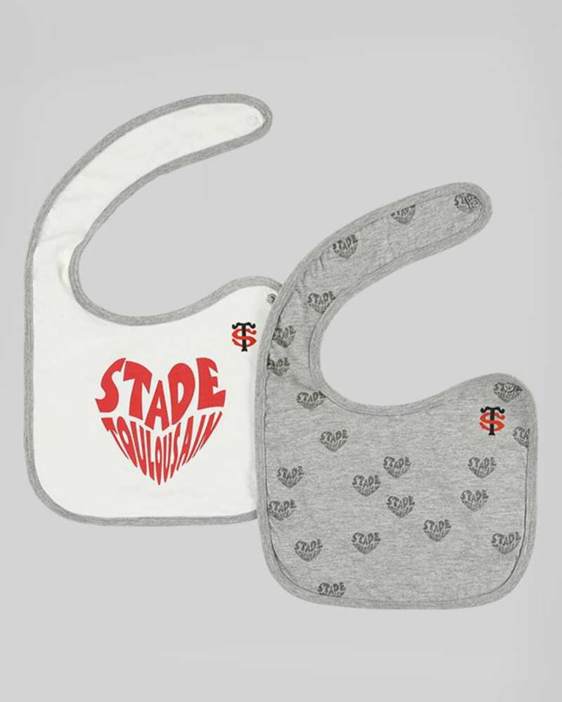 Lot de 2 Bavoirs Bébé Cœur - Stade Toulousain