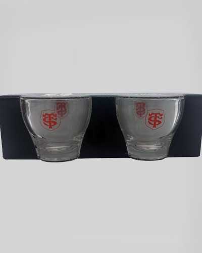 Tasses à Café en verre - Lot de 2 - Stade Toulousain