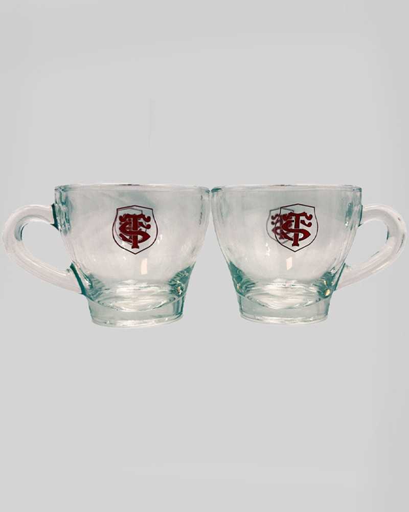 Tasses à Café en verre - Lot de 2 - Stade Toulousain