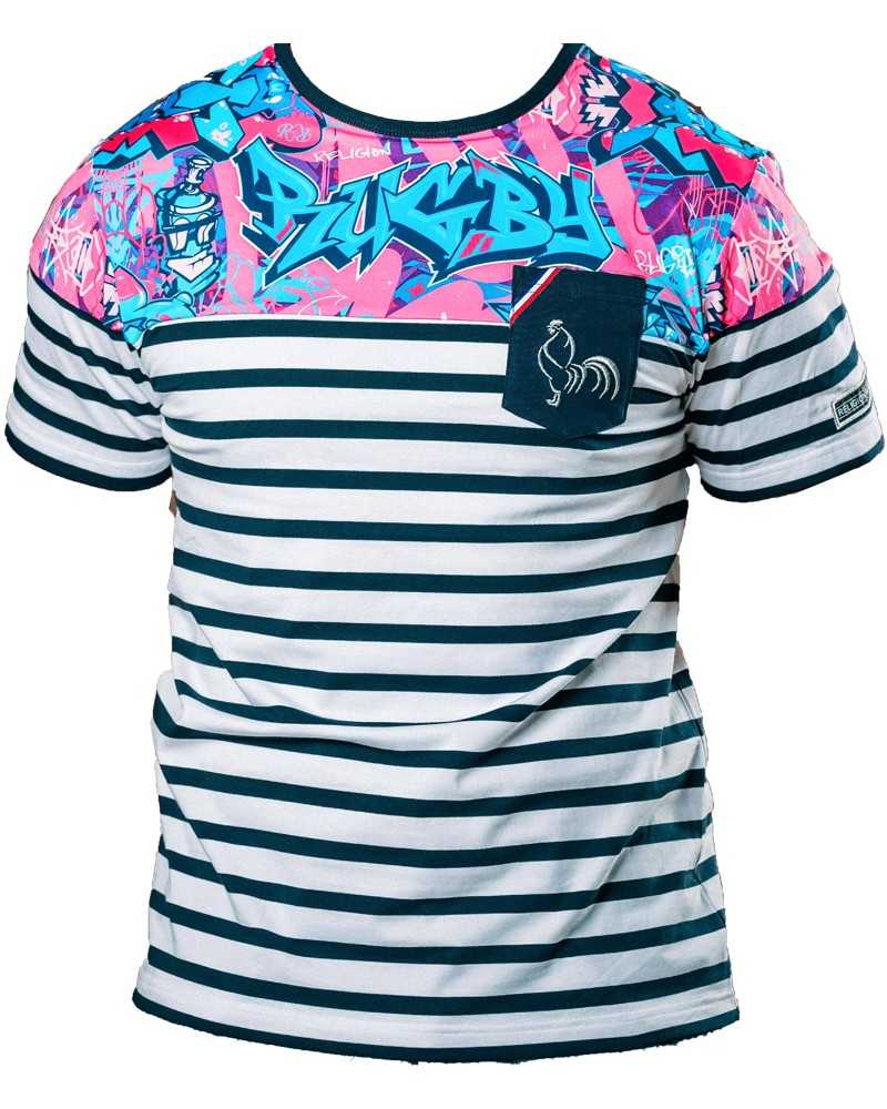 T shirt Rugby Enfant Pink Art